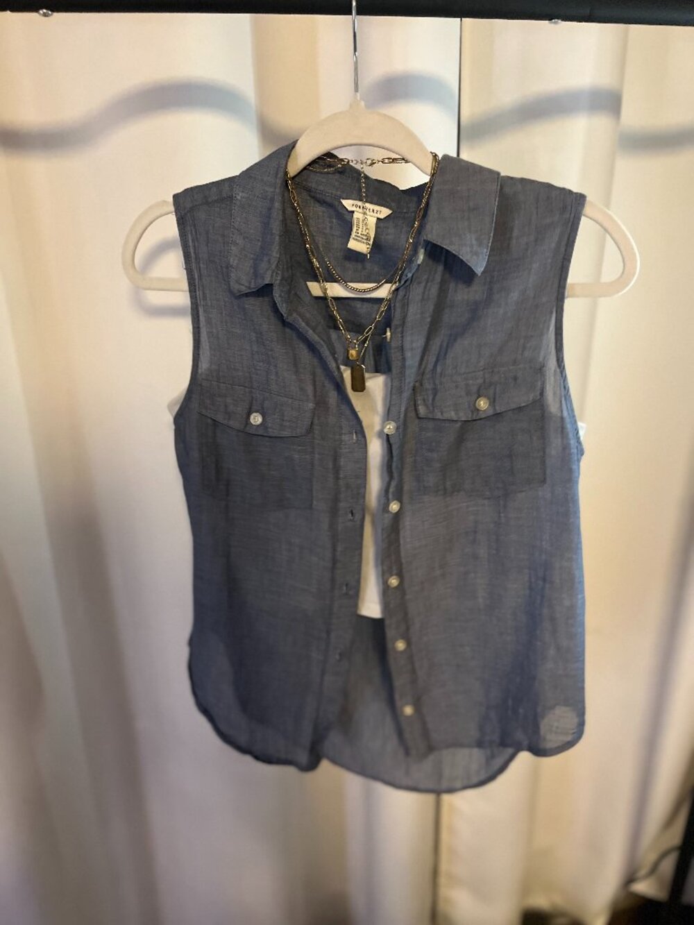 Denim Button Top
